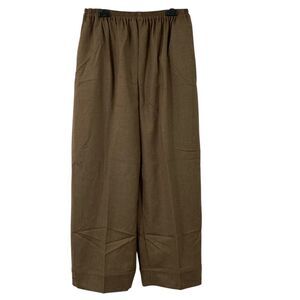 Eskandar Women's Brown Wool Wide-Leg Pull-On Wool Pants Flowy Trousers‎ Size 1